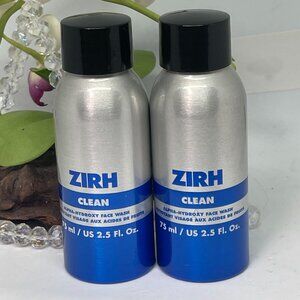 2x Zirh Clean Alpha Hydroxy Face Wash - 2.5 oz /75 ml - New